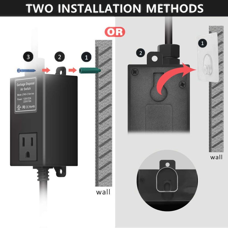 briidea Garbage Disposal Air Switch Kit for SinkTop Waste Disposal with Stainless Steel Polished Long Air Button by briidea - Image 3